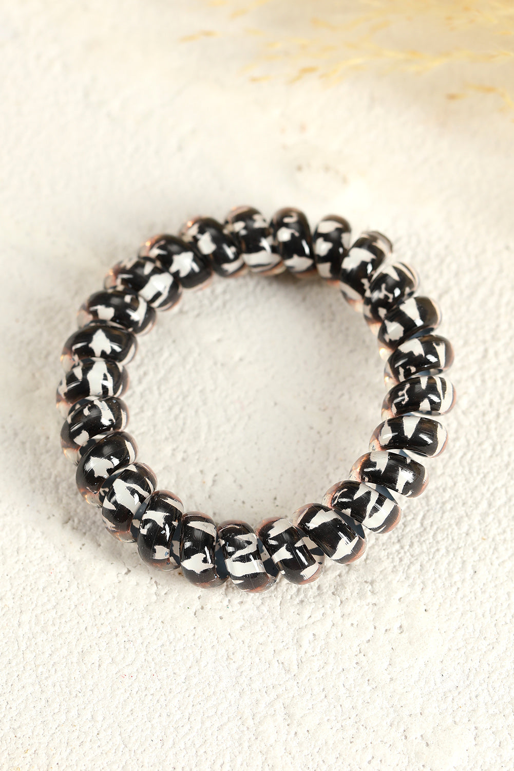 Brown Leopard Telephone Spiral Coil Wire Hair Tie