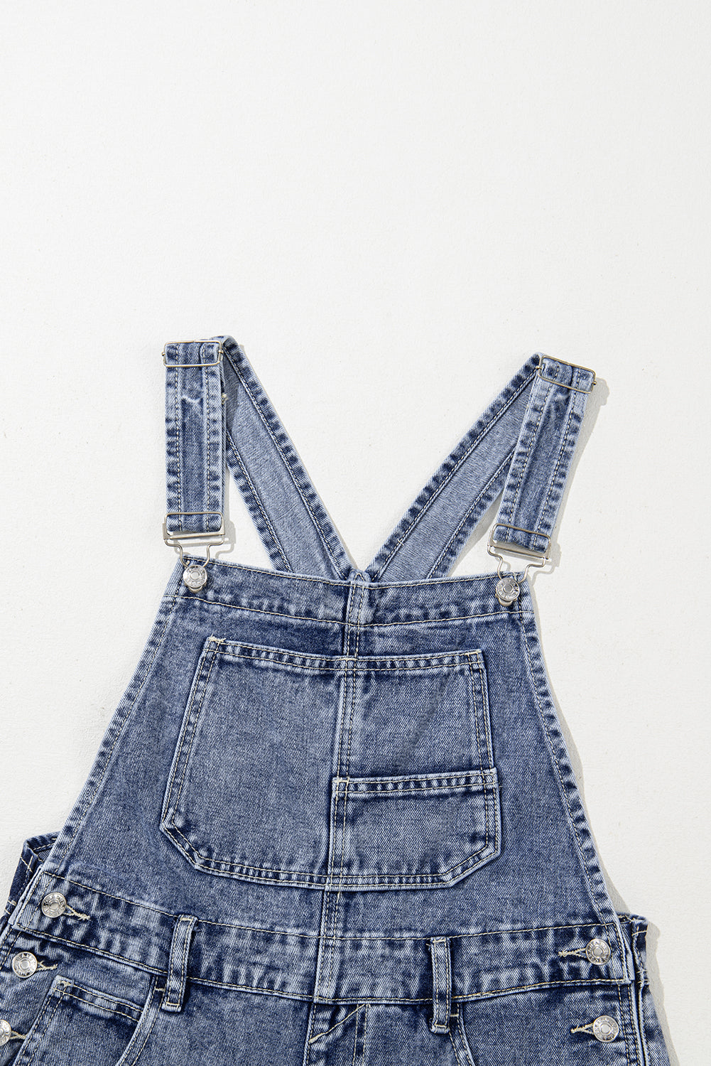 Sail Blue Straight Leg Pockets Denim Bib Overall