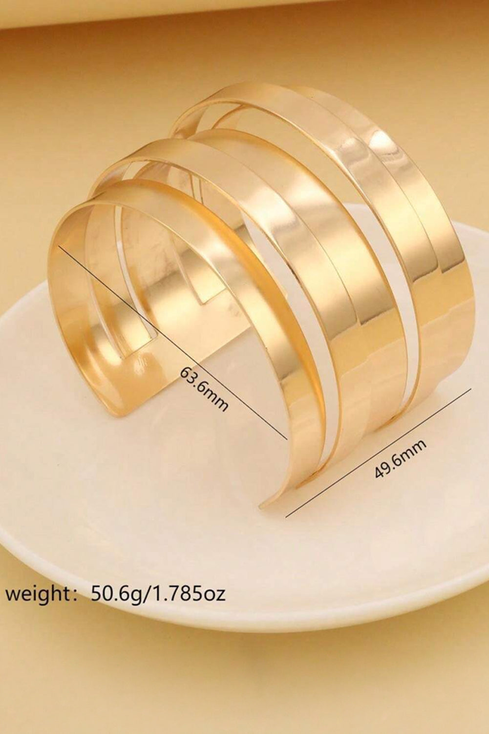 Gold Minimalist Multi Layered Opening Alloy Bangle