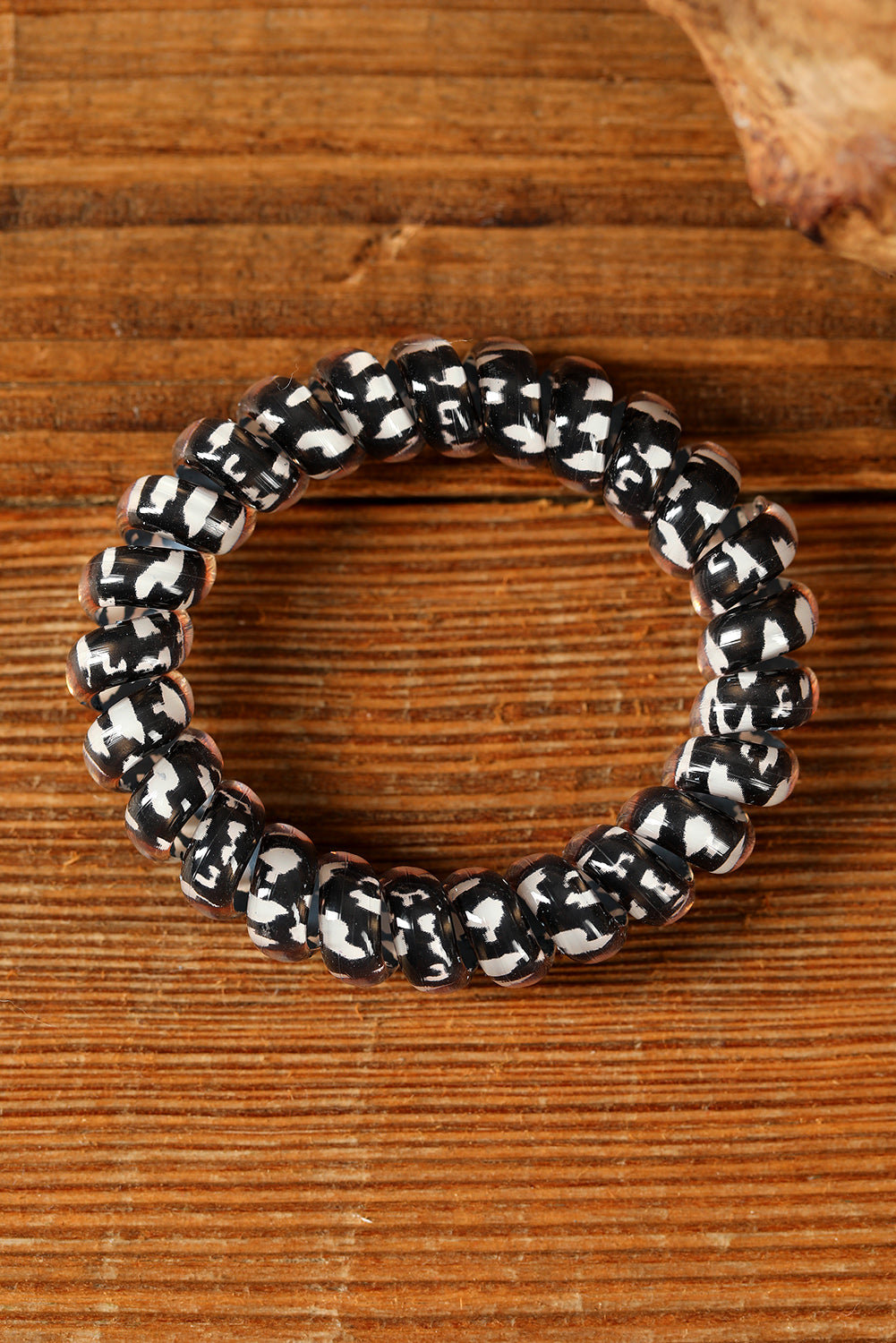 Brown Leopard Telephone Spiral Coil Wire Hair Tie