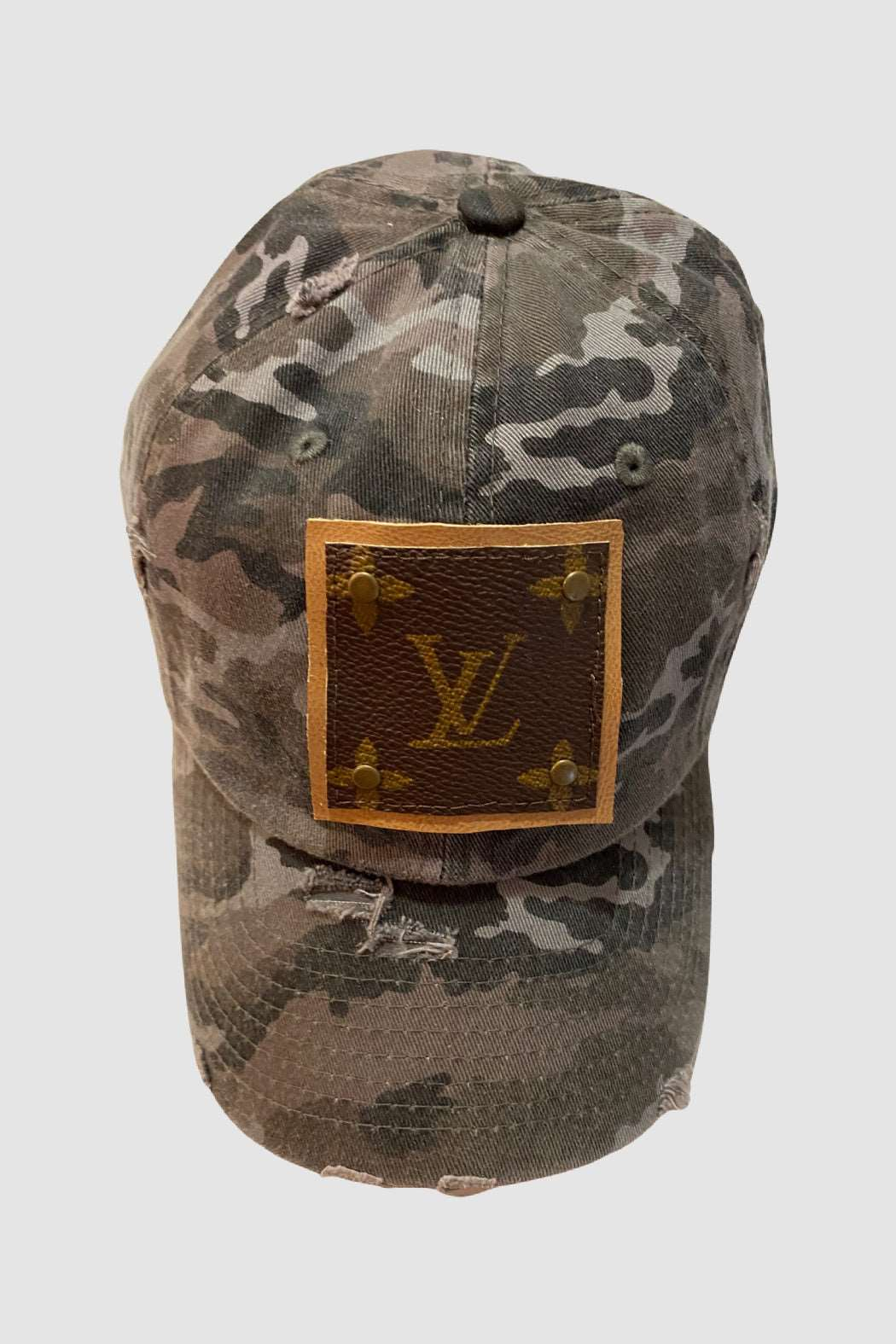 Up-Cycled Black Camouflage Cap