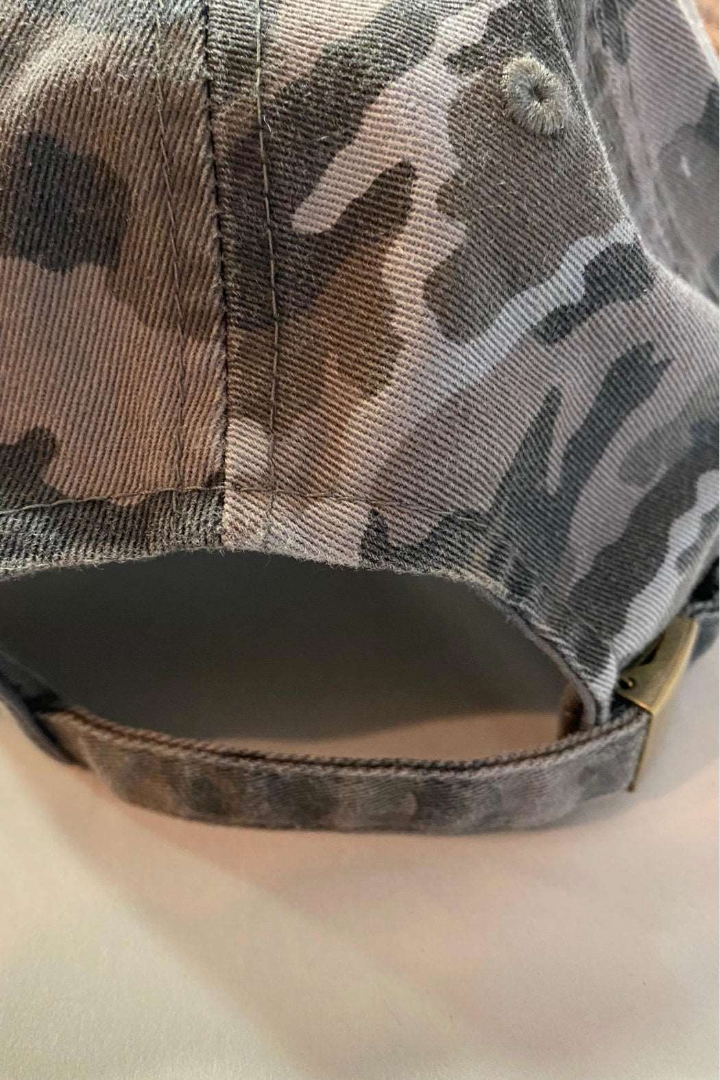 Up-Cycled Black Camouflage Cap