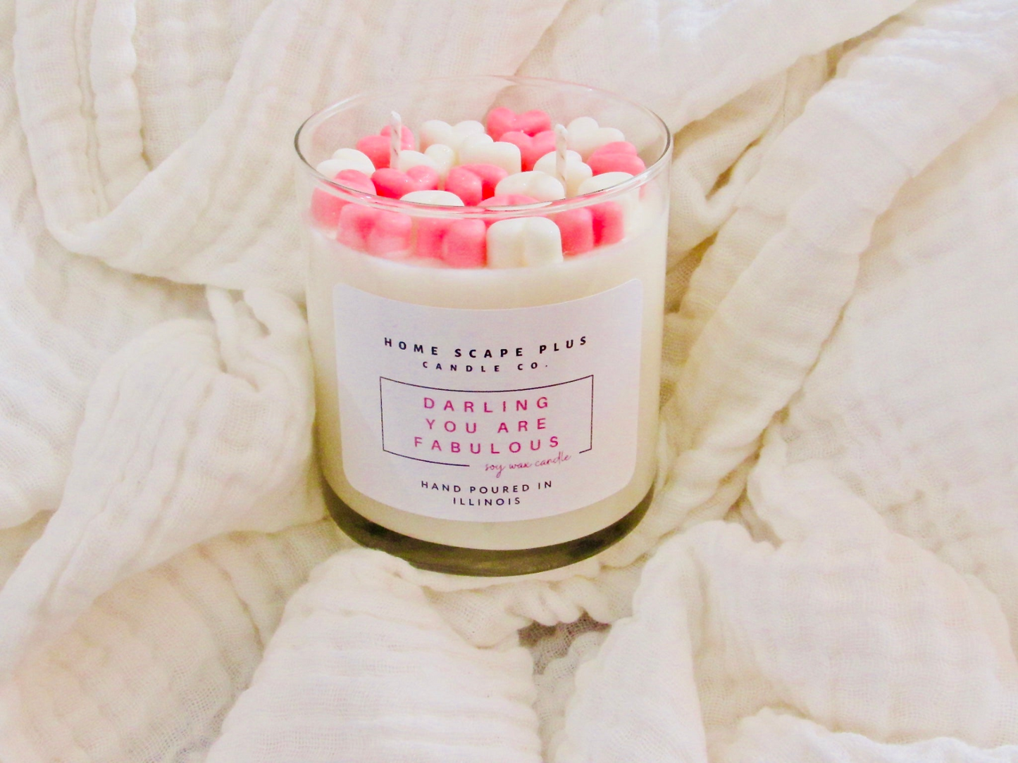 Soy Wax Candle with Hearts