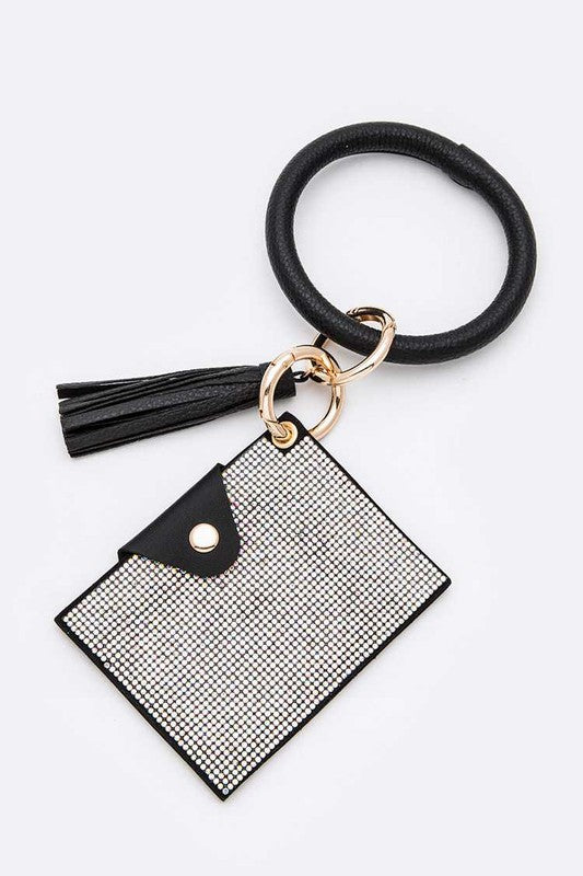 Rhinestone ID Card Convertible Wallet