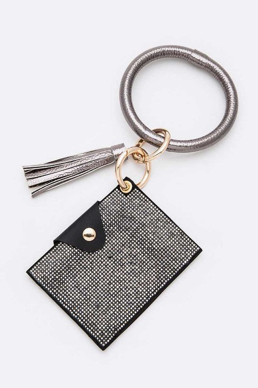 Rhinestone ID Card Convertible Wallet