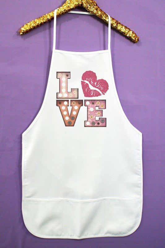 Love Stack Pink Heart Vday Apron