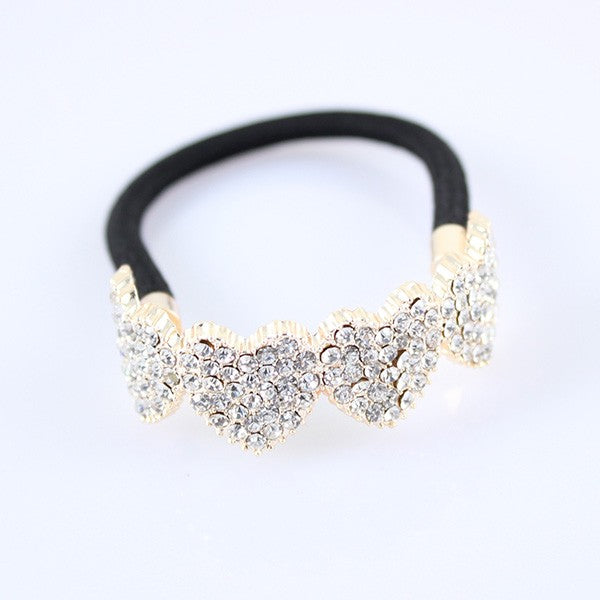 HEART RHINESTONE HAIR TIE