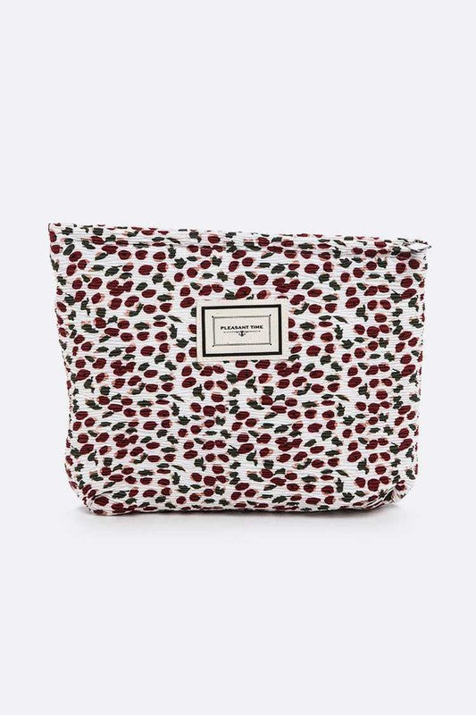 Floral Print Crinkle Large Pouch