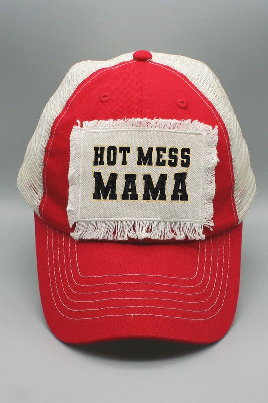 Bold Hot Mess Mama Patch Trucker Hat