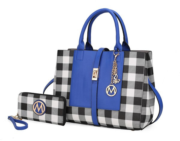 MKF Collection Yola Checkered Satchel bag by Mia k