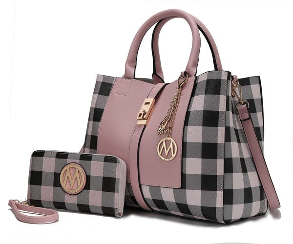 MKF Collection Yola Checkered Satchel bag by Mia k