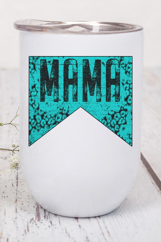 Mama Turquoise Leopard Wine Tumbler