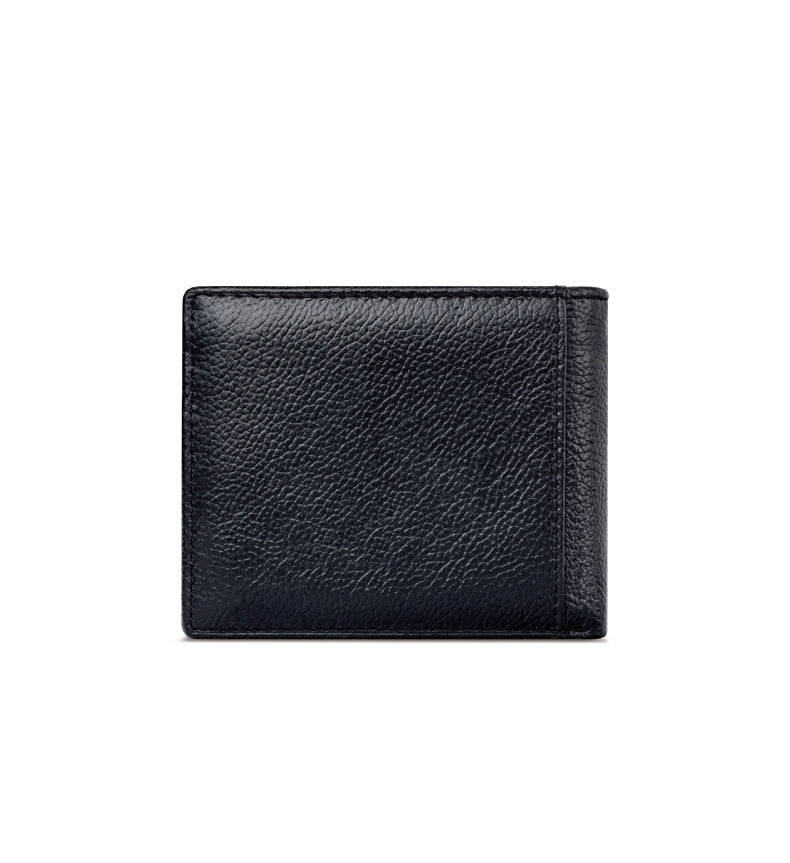 Men's Solid Color Leather Open Small Wallets