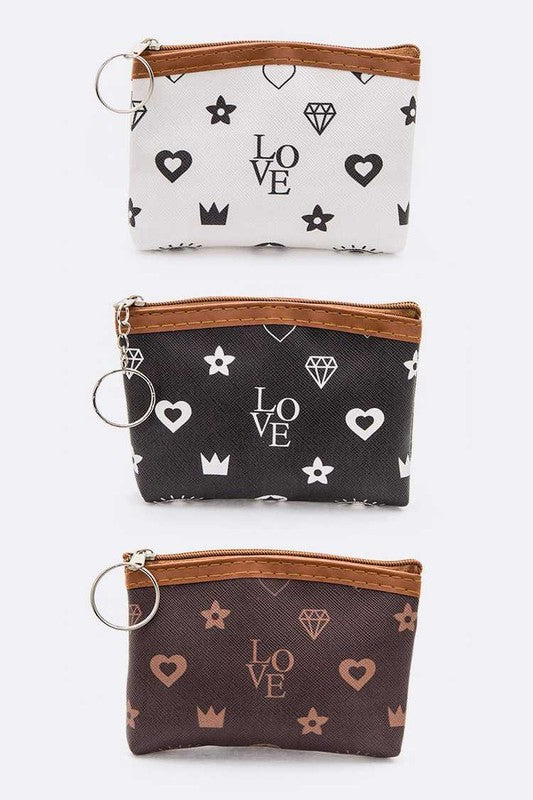 LOVE Coin Pouch Key Ring Set