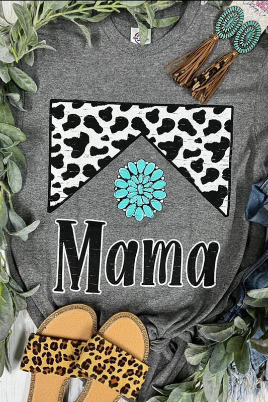 Gray Mama Cowhide Graphic Tee