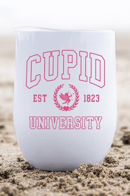 Valentines Day Pink Cupid University Wine Cup