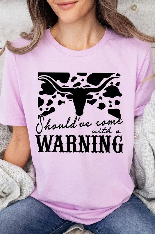 Western Cow Animal Warning Graphic T Shirts