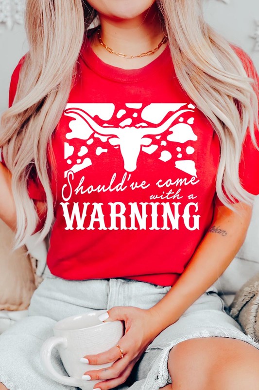 Western Cow Animal Warning Graphic T Shirts