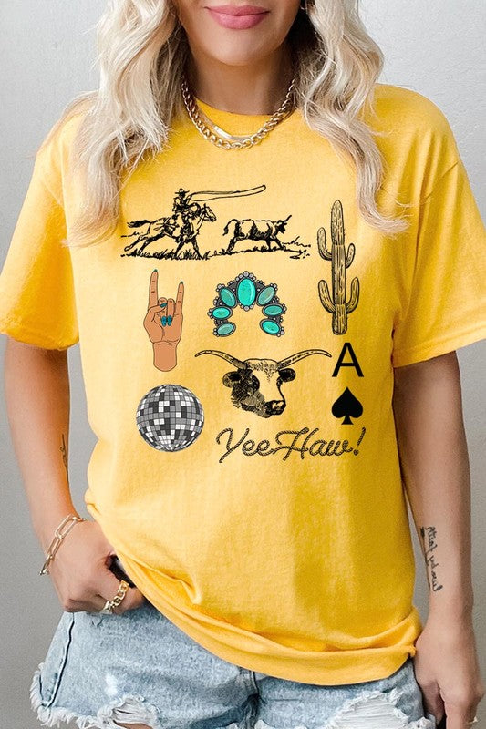 Western Culture Life Graphic Heavyweight T Shirts