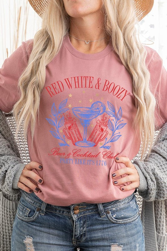 Red White & Boozy Graphic T Shirts