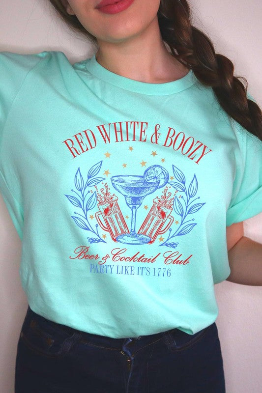 Red White & Boozy Graphic T Shirts