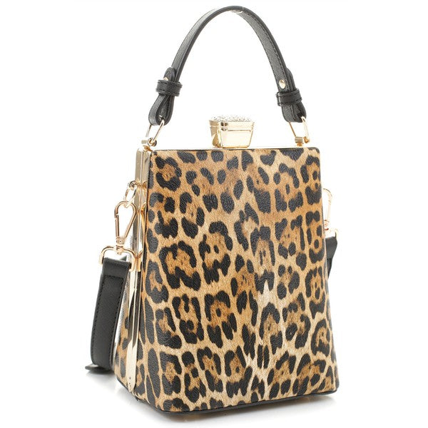 Leopard Frame Crossbody Satchel