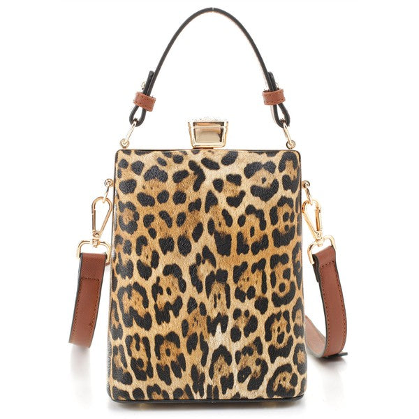 Leopard Frame Crossbody Satchel