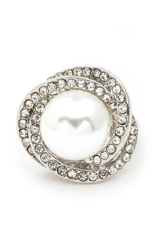 Pearl & Crystals Stretch Ring