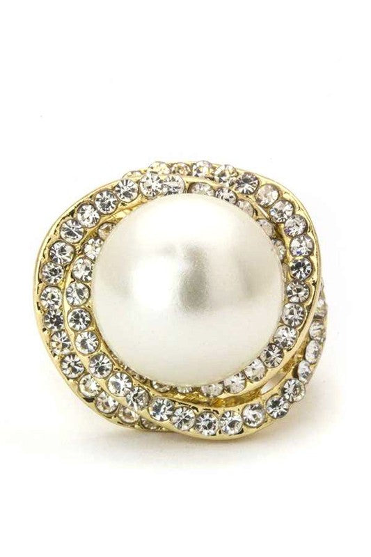 Pearl & Crystals Stretch Ring