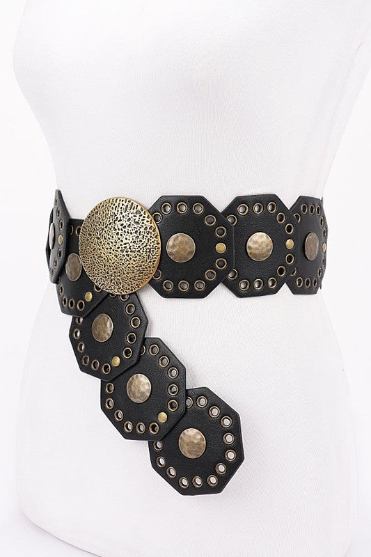 Hammered Studs Fashion Western Belt