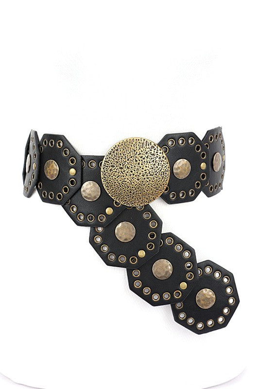 Hammered Studs Fashion Western Belt