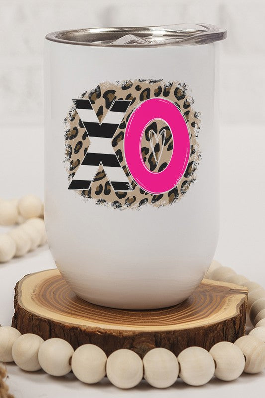 Valentine's Day XO Stripes Leopard Wine Cup