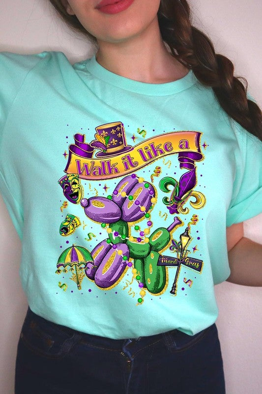 Walk It Like A Mardi Gras Graphic Tee