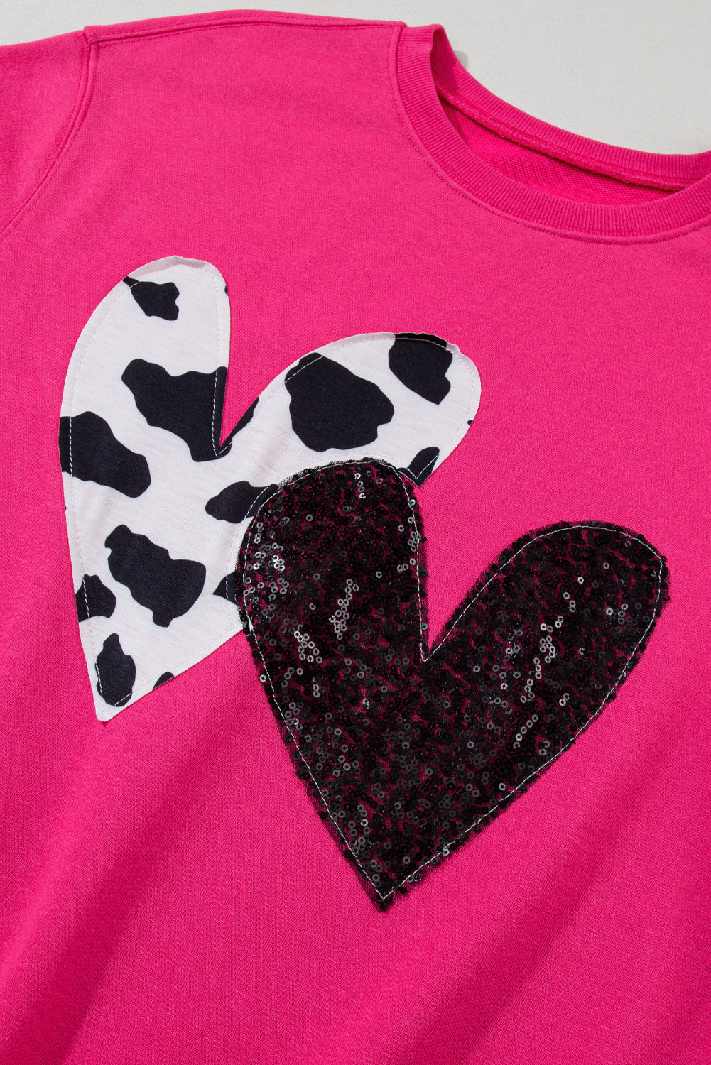 Heart Patch Long Sleeve Sweatshirt