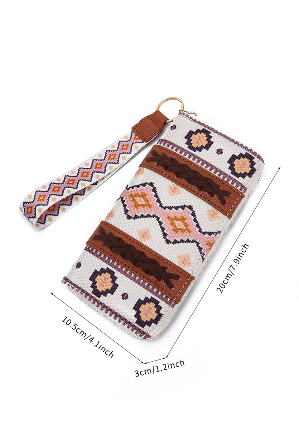 Ashleigh Blue Western Aztec Print PU Leather Wristlet Wallet