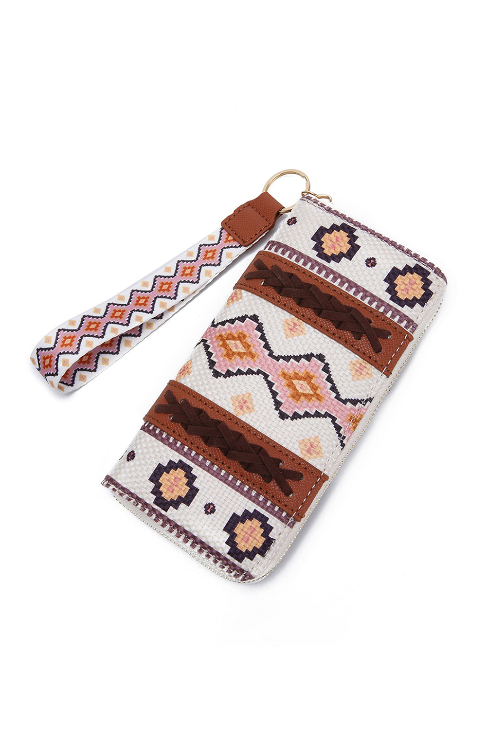 Ashleigh Blue Western Aztec Print PU Leather Wristlet Wallet