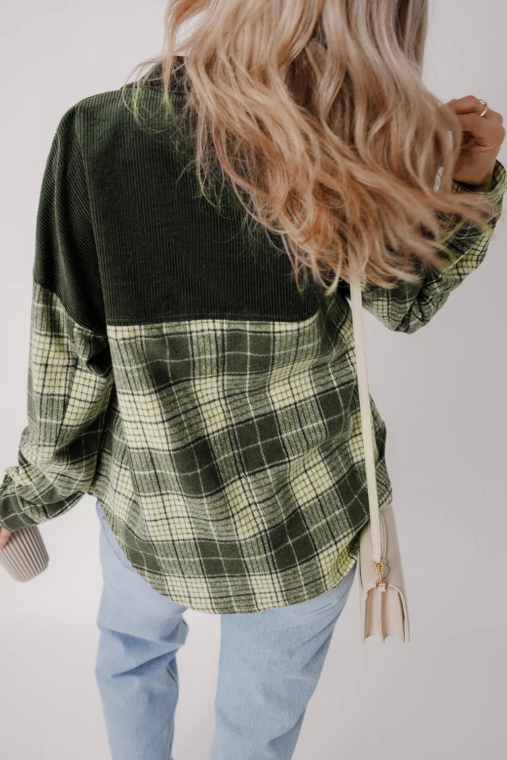 Plaid Button Up Long Sleeve Jacket