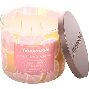 Aeropostale Pink Lemon Parfait Scented Candle 14.5 oz 3 Wick