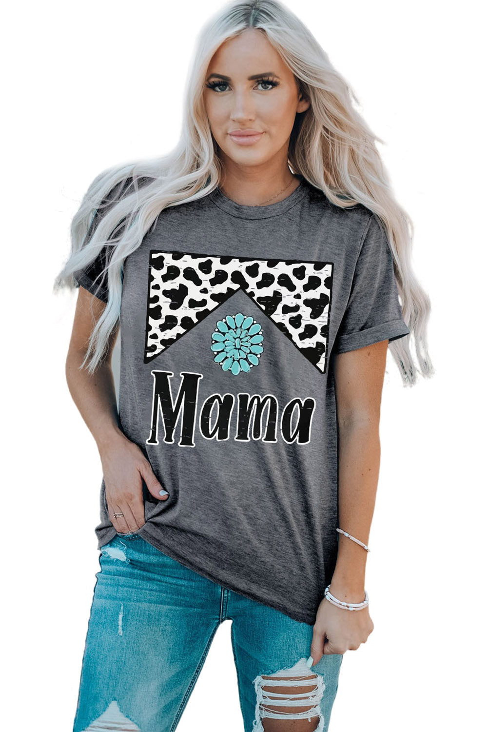 Gray Mama Cowhide Graphic Tee