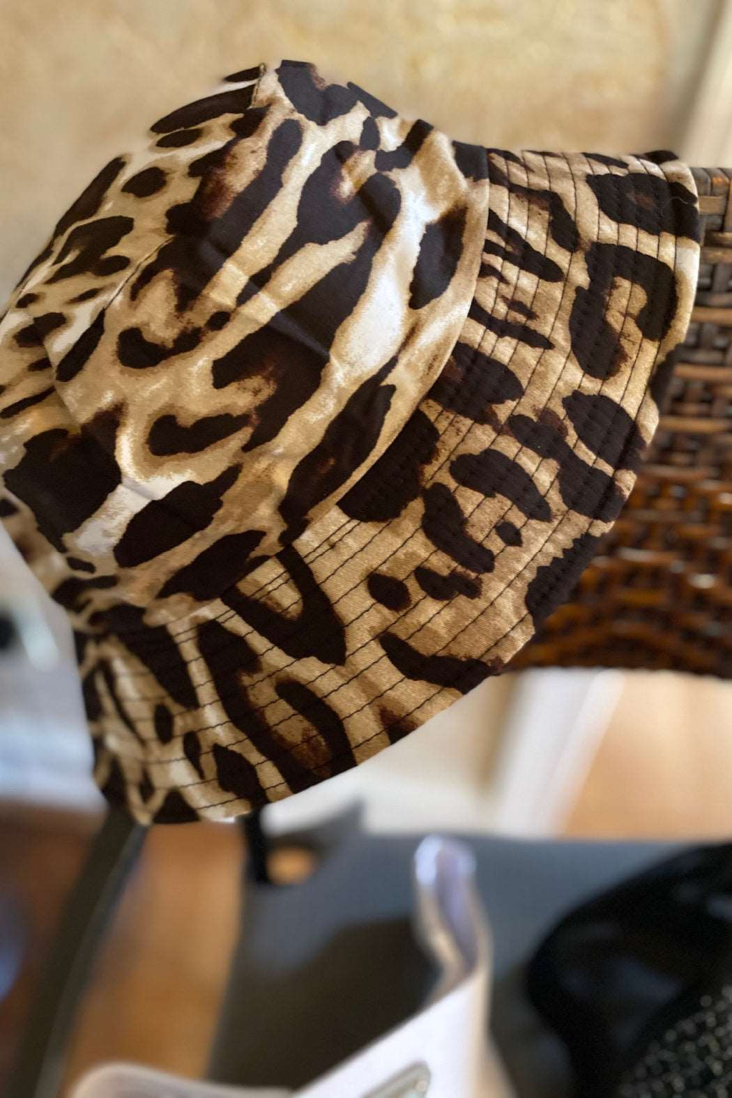 Reversible Leopard Black Up-Cycled Bucket Hat