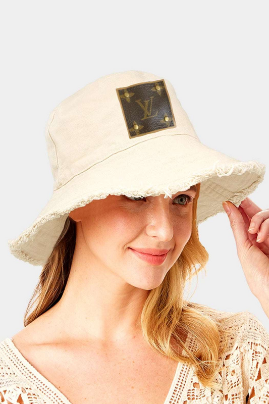 Upcycled Fringed Edge Bucket Hat