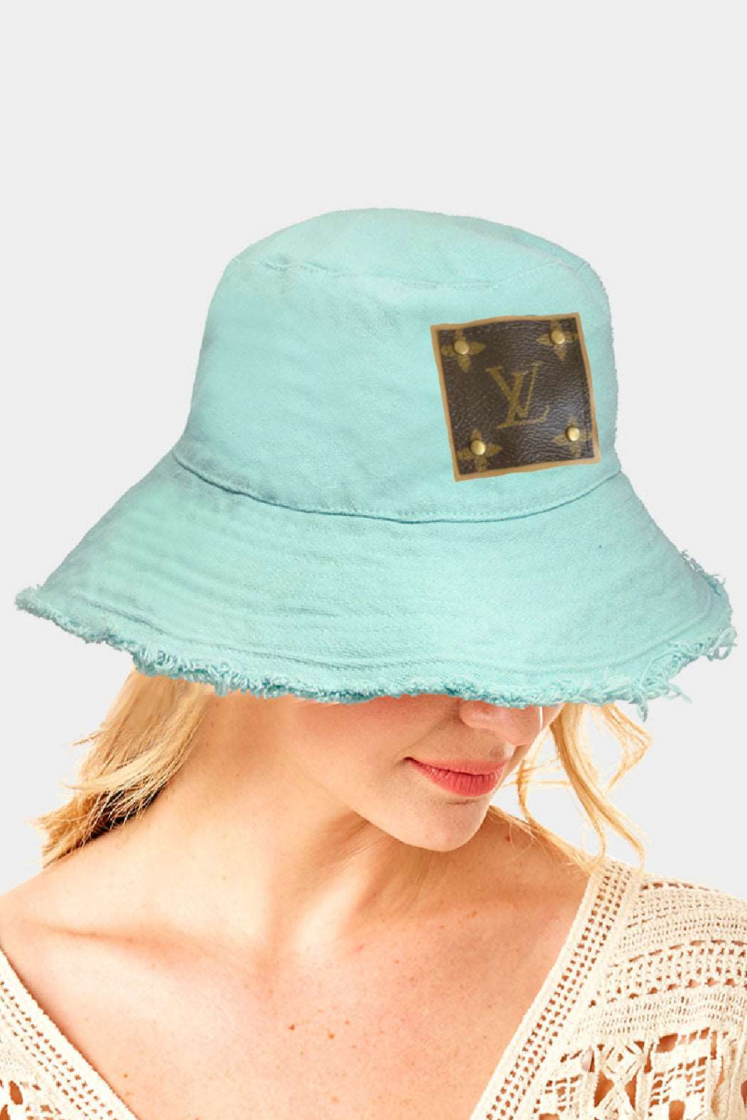 Upcycled Fringed Edge Bucket Hat