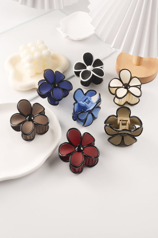 Black Flower Shape Frosted Hair Clip