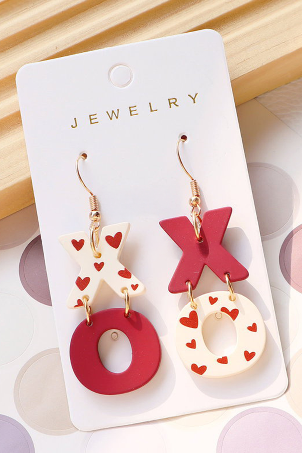 Racing Red Valentines XOXO Hook Earrings