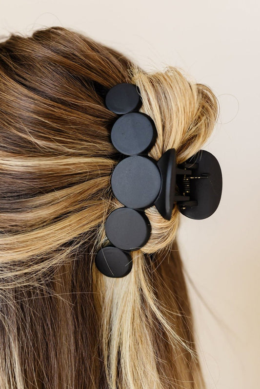 Black Minimalist Five Circles Frosted Hair Claw Clip