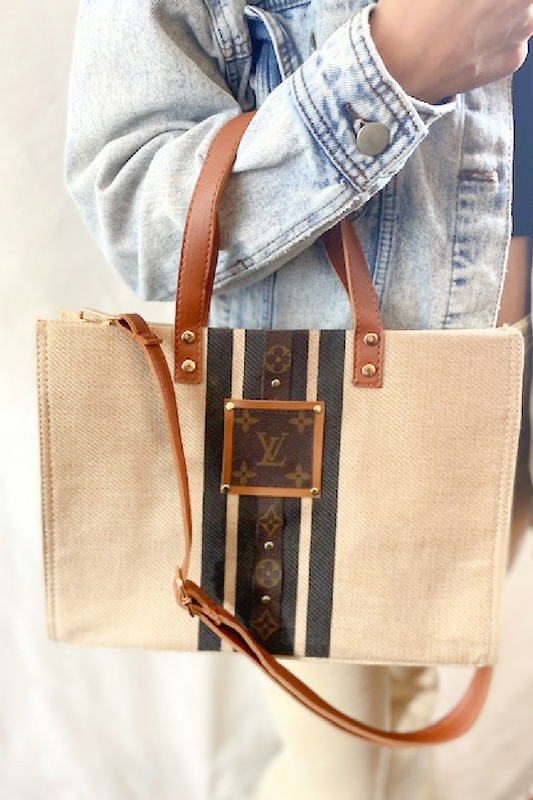 Upcycled Striped Tote