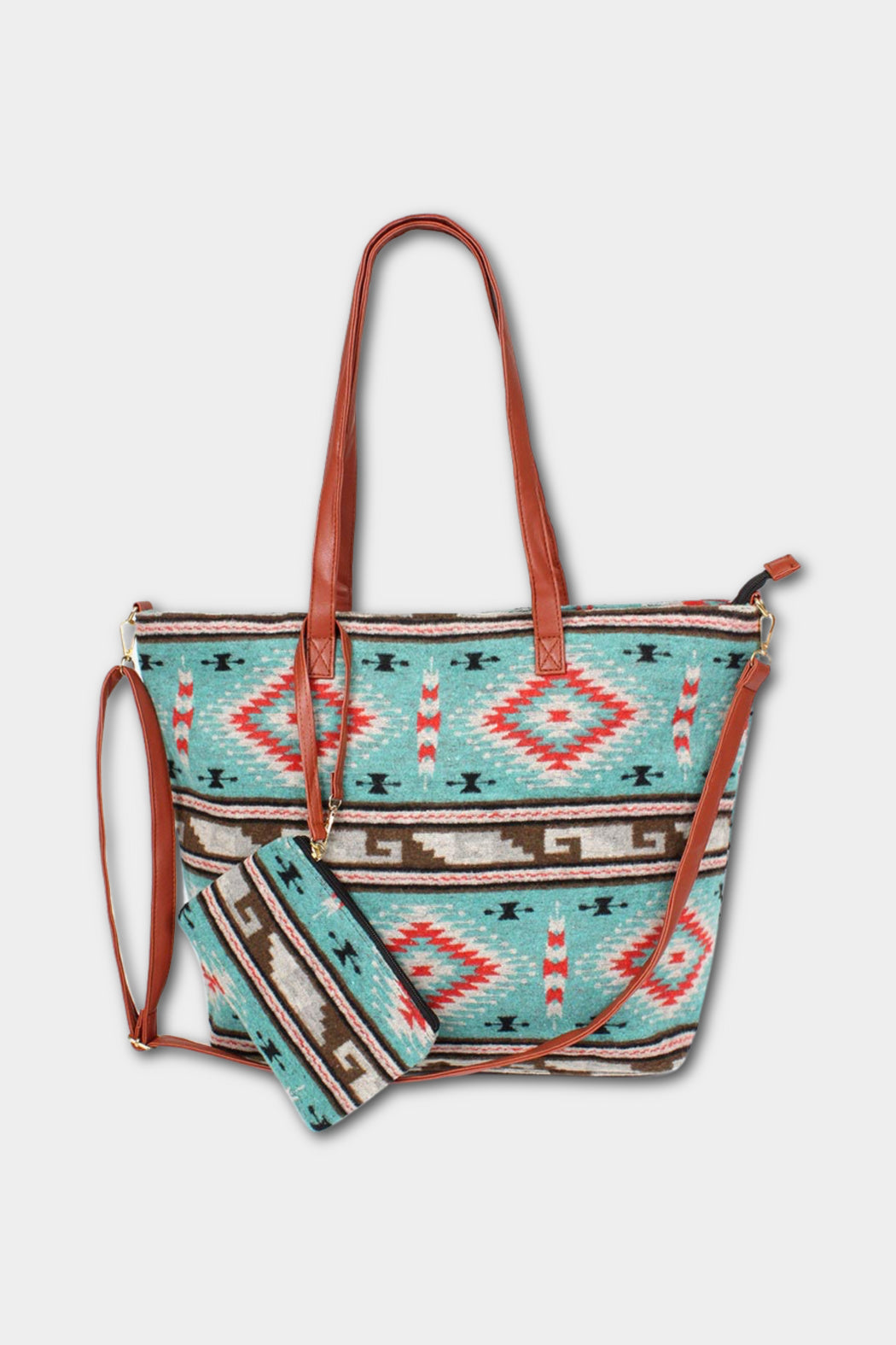 Striped Aztec Weekender Tote