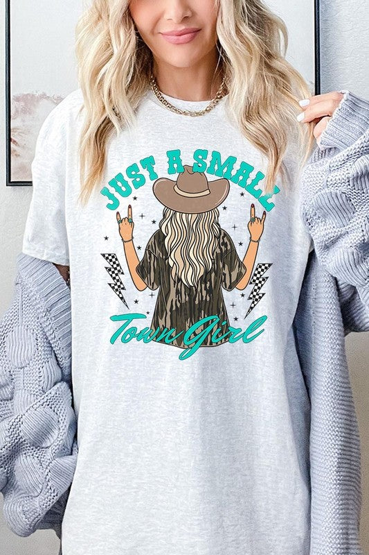 Just a Small Town Girl Camo Plus Heavy Cotton Tee