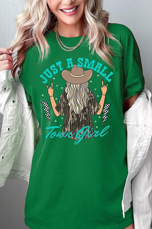 Just a Small Town Girl Camo Plus Heavy Cotton Tee