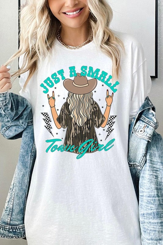 Just a Small Town Girl Camo Plus Heavy Cotton Tee